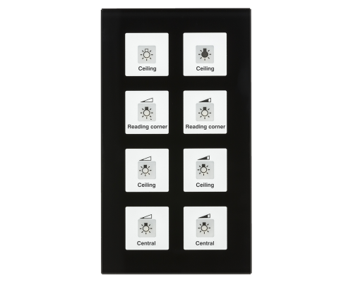 MDT Tryckknapp Push Button Plus 8-kn Svart glas + temp