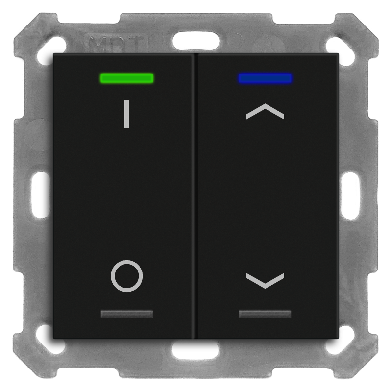 MDT Push Button Lite 55 4-kn I/O+U/N Svart matt