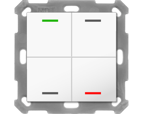 MDT Push Button Lite 55 4-kn Neut Vit blank