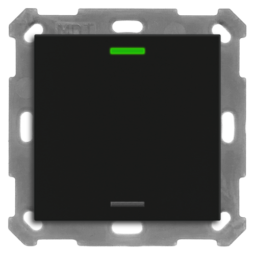 MDT Push Button Lite 55 2-kn I/O  Svart matt + temp