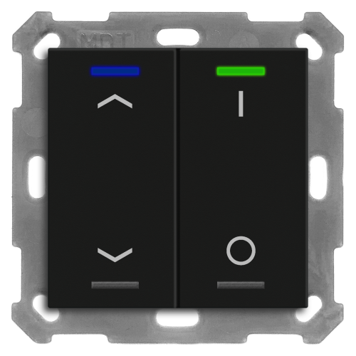 MDT Push Button Lite 55 4-kn Svart matt Jalusi U/N+I/O + temp