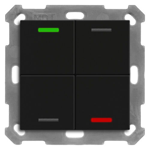 MDT Push Button Lite 55 4-kn Neut Svart matt + temp