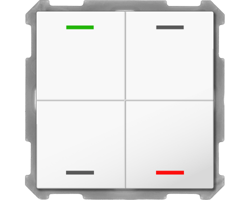 MDT Push Button Lite 63 4-kn Neut Vit blank