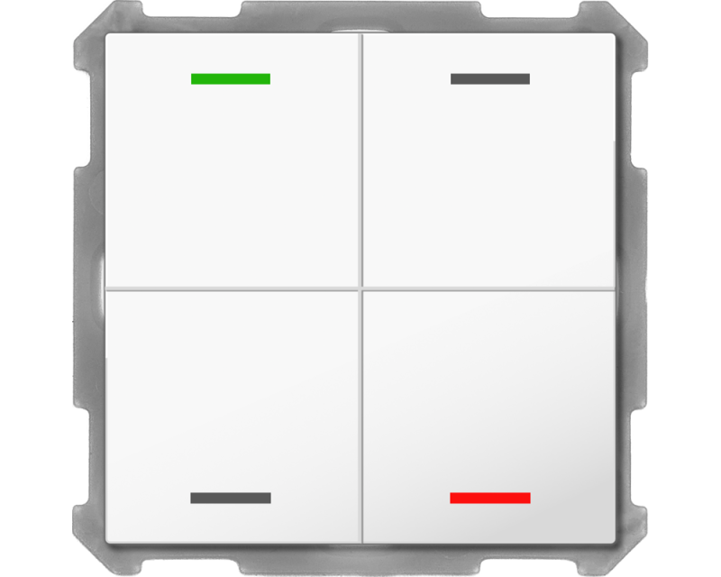 MDT Push Button Lite 63 4-kn Neut Vit blank + temp