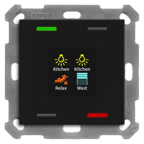 MDT Push Button Smart 55 4-kn Display Svart matt