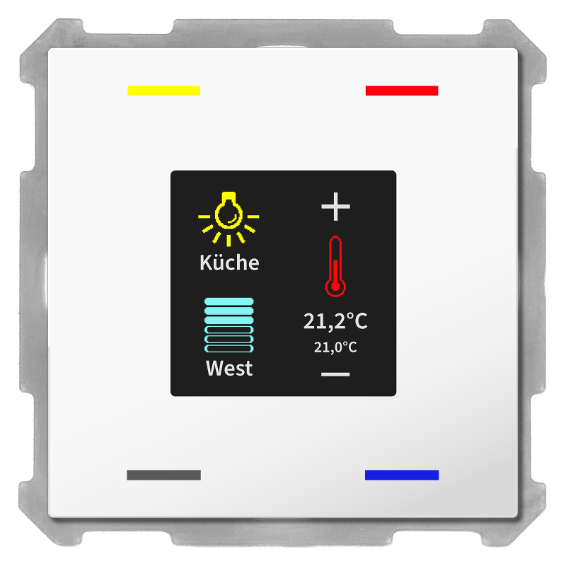 MDT Push Button Smart 63 4-kn Display Vit + temp