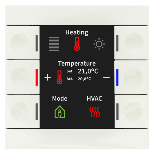MDT Push Button Smart 86 Vit blank + temp