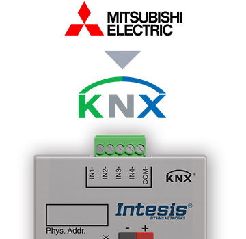 IntesisBox KNX/Mitsubishi AC GW (RAC,PAC,VRF) +4IN