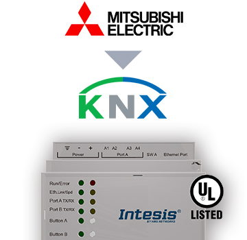 IntesisBox KNX/Mitsubishi AC GW (RAC,PAC,VRF) 15gr
