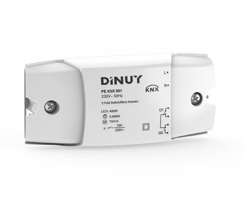 DINUY KNX RF Brytaktor 2-kan / Jalusiaktor 1-kan UPL