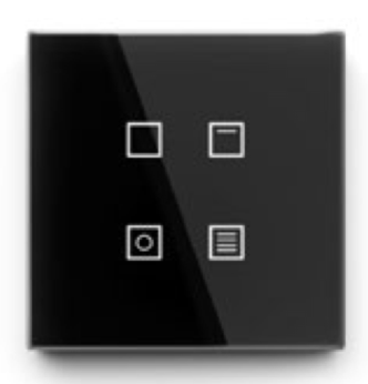 DINUY Tryckknapp 4-kn Lauka Svart + Krom