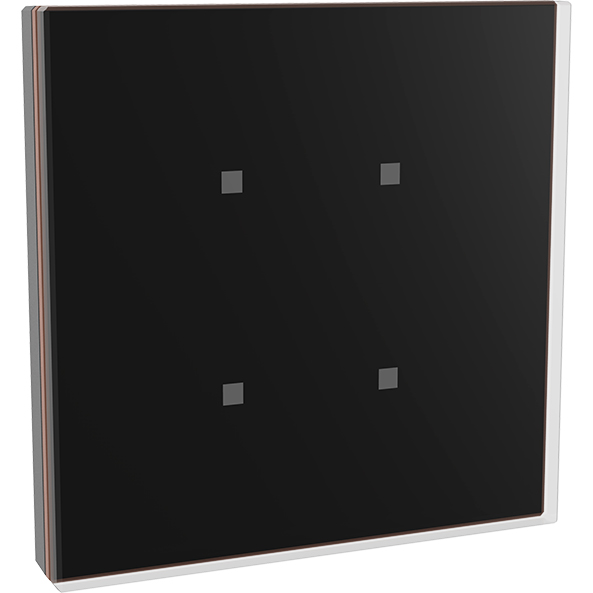 DINUY Tryckknapp 4-kn Laukadot Svart glas + koppar