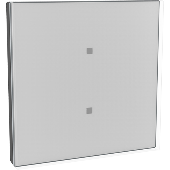 DINUY Tryckknapp 2-kn Laukadot Vit glas + krom