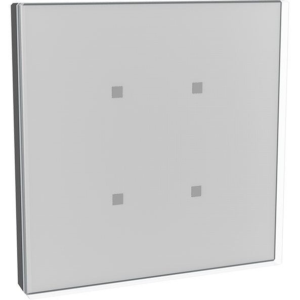 DINUY Tryckknapp 4-kn Laukadot Vit glas + krom