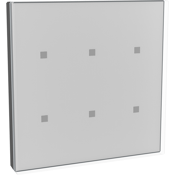 DINUY Tryckknapp 6-kn Laukadot Vit glas + krom