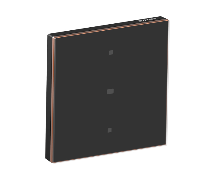 DINUY Tryckknapp Touchless 1-kn Svart glas + koppar