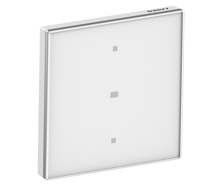 DINUY Tryckknapp Touchless 1-kn Vit glas + krom