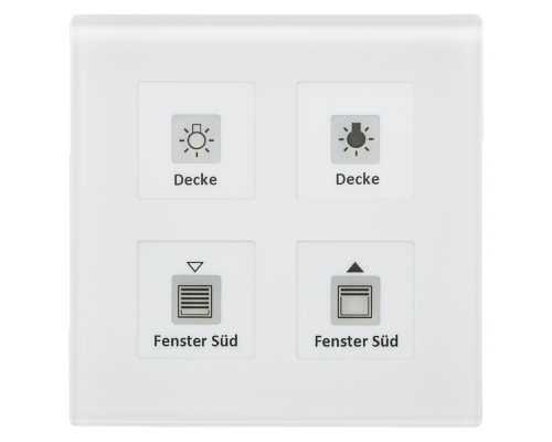 MDT KNX RF Tryckknapp Push Button Plus 4-kn + 2UT Vit glas