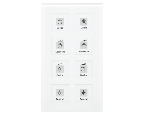 MDT KNX RF Tryckknapp Push Button Plus 8-kn + 2UT Vit glas