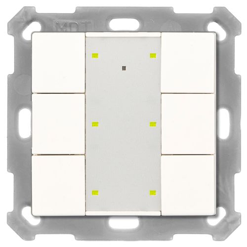 MDT KNX RF Tryckknapp Push Button Plus 6-kn + 2UT Vit blank