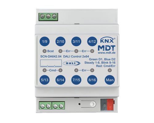 MDT KNX DALI Gateway (2-kan 128 don 16+16gr) DALI-2