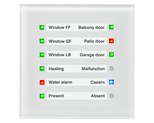 MDT Indikteringstablå Vit glas