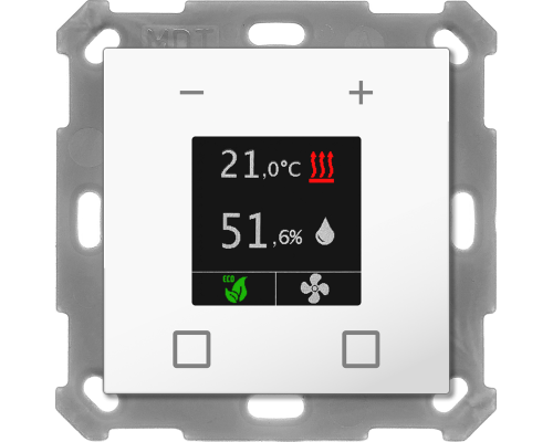 MDT Väggtermostat Display Smart 55mm Vit blank