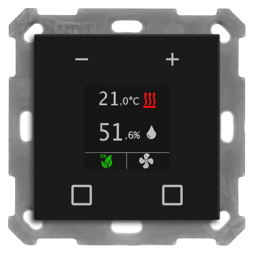 MDT Väggtermostat Display Smart 55mm Svart matt