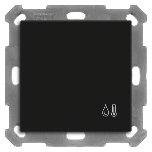 MDT Väggtermostat + Luftfuktighet 55mm Svart matt