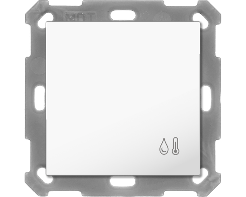 MDT Rumstermostat Temp+Luftfuktighet 55mm Vit blank