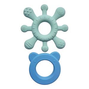 Rattle+teether blue-green