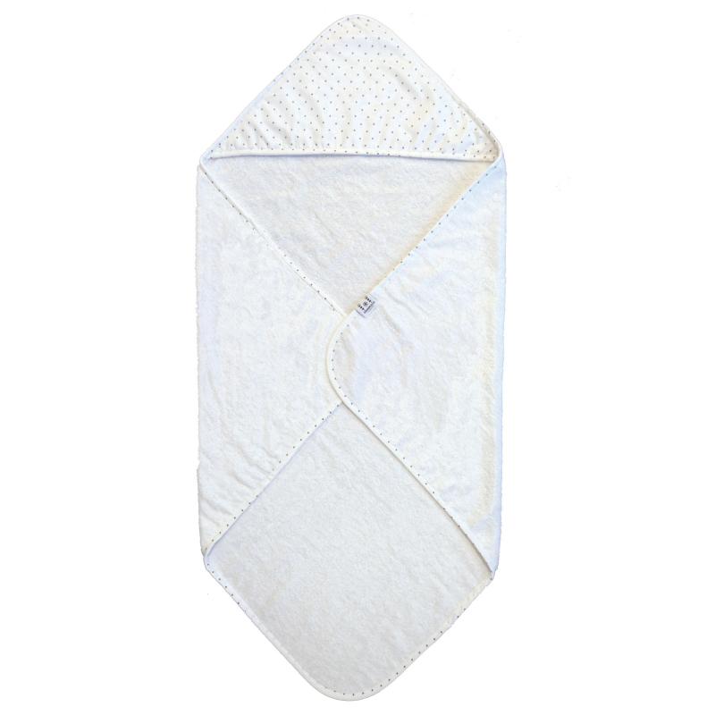 Hooded towel white dotty