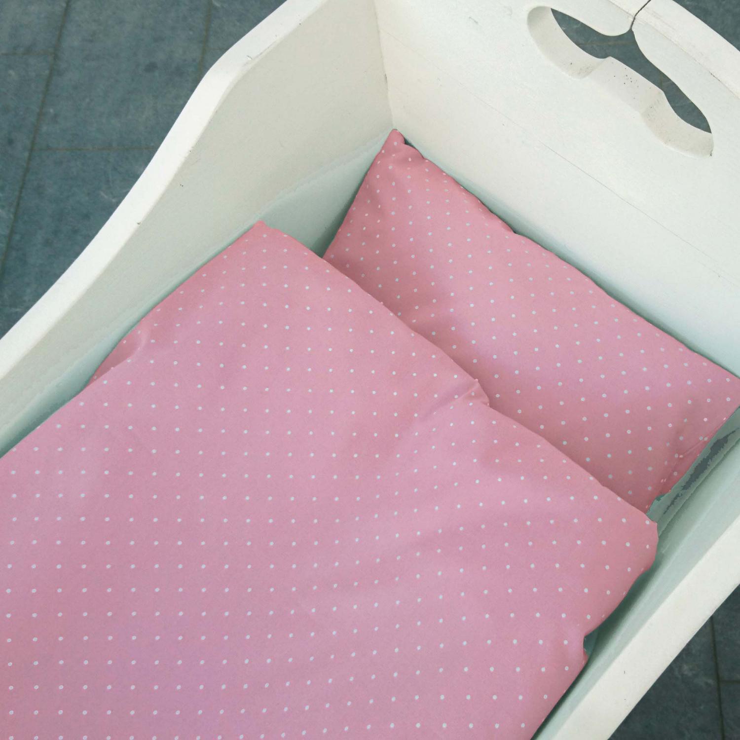 Bedding baby soft pink dotty