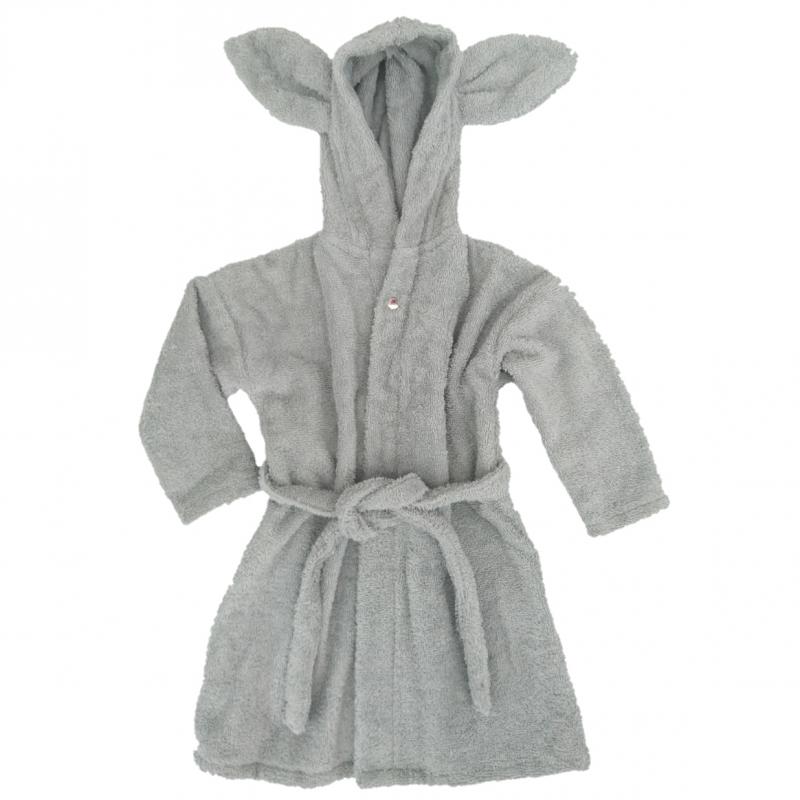 Bath robe rabbit silver grey