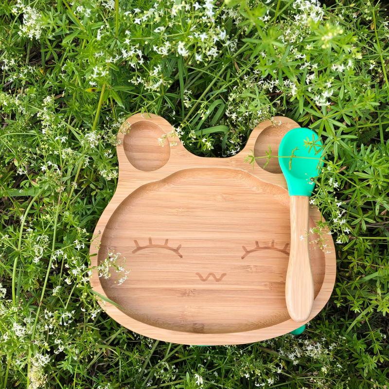 Bamboo tableware rabbit green
