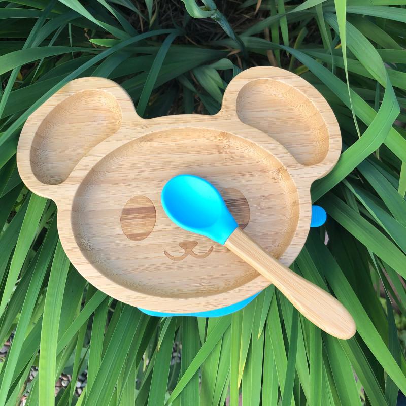 Bamboo tableware mouse blue