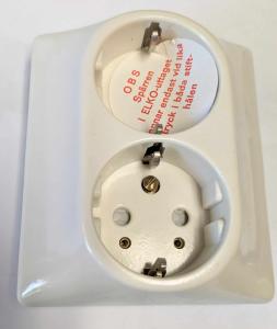 Väggkontakt dubbelt NOS