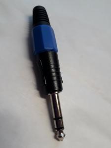6.35mm Plugg Han stereo Blå