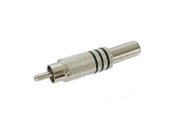 RCA för kabel, metall hane nickel/svart