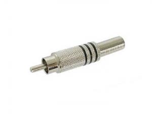 RCA för kabel, metall hane nickel/svart
