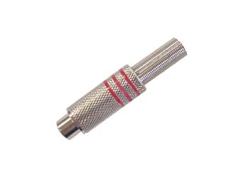 RCA för kabel, metall hona nickel/röd