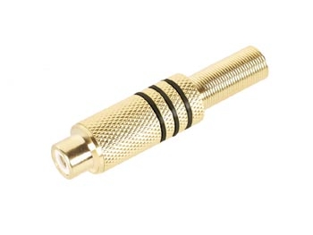 RCA för kabel, metall hona guld/svart