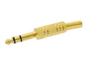 6.35mm Plugg Han stereo, guldförgylld
