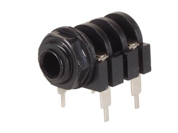 6.35mm Jack Hon Mono, svart chassiemontering