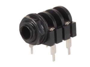 6.35mm Jack Hon Mono, svart chassiemontering