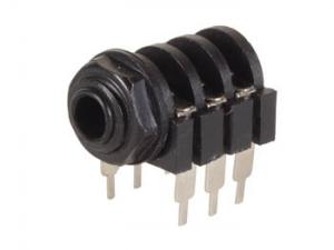6.35mm Jack Hon stereo, svart chassiemontering