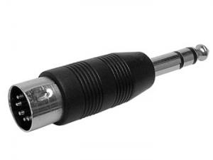 DIN plugg 5 Pol Han - 6.35mm stereo jack Han