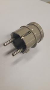 Nätkontakt 230V Jordad Han, Grå