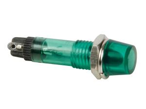 Kontrollampa 220 V, Grön Rund 8,2mm 