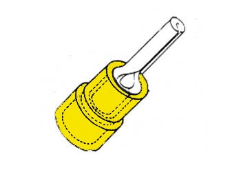 PIN-kontakt 2.8mm, Gul 10-pack